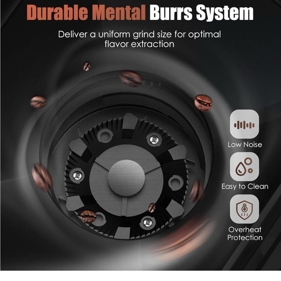 Conical Burr Coffee Grinder Cheffano 8.8 0Z - Picture 6 of 7